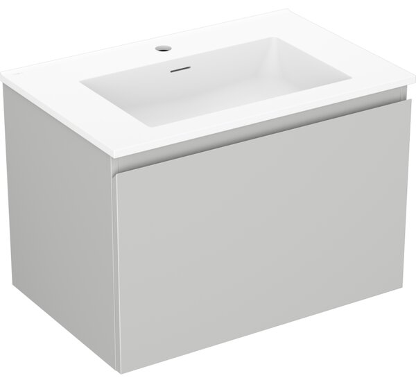 Mexen Orio, kúpeľňová skrinka 70 cm s umývadlom Otis, 1 zásuvka, šedá matná/biela matná, 91A10-07047-1-BF62-W18M01