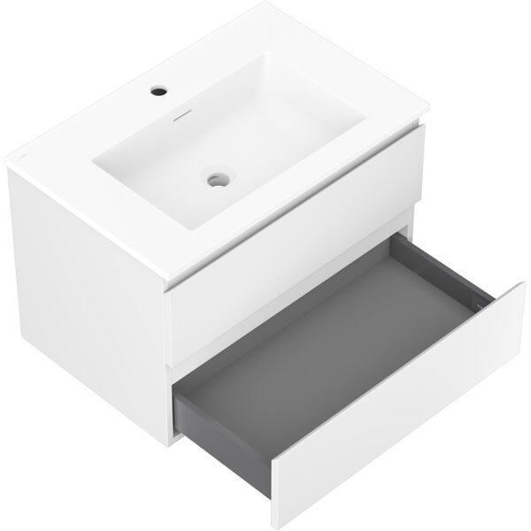 Mexen Orio, kúpeľňová skrinka 70 cm s umývadlom Otis, 2 zásuvky, biela matná, 91A10-07047-2-BFF01-W18M01