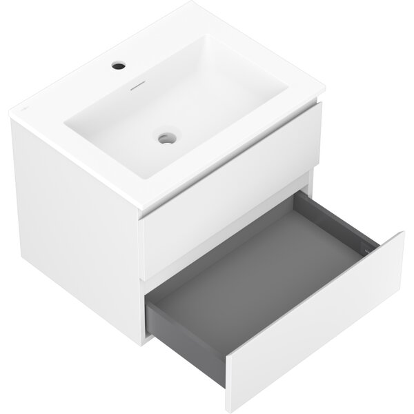 Mexen Orio, kúpeľňová skrinka 60 cm s umývadlom Otis, 2 zásuvky, biela matná, 91A10-06047-2-BFF01-W18M01