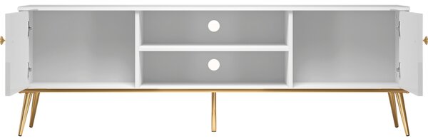 MEBLINE Skrinka RTV GOLDEN GL06 biely lesk