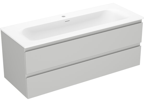 Mexen Orio, kúpeľňová skrinka 120 cm s umývadlom Vela, 2 zásuvky, šedá matná/biela matná, 91A10-12047-2-BFF62-W23M01