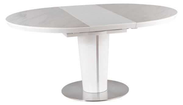 Okrúhly jedálenský stôl Orebic, biely + rozklad