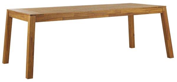 Záhradný jedálenský stôl svetlý agát masívne drevo 210x90 cm 8-miestny obdĺžnikový vnútorný i vonkajší rustikálny