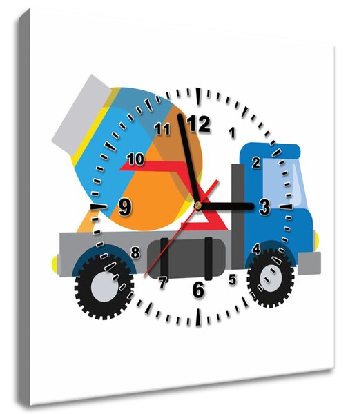 Obraz s hodinami Domiešavač Rozmery: 40 x 40 cm