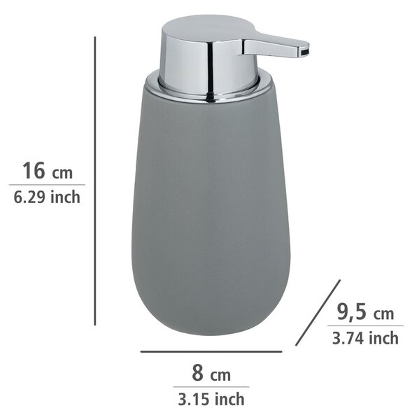 Sivý keramický dávkovač mydla 320 ml Badi – Wenko