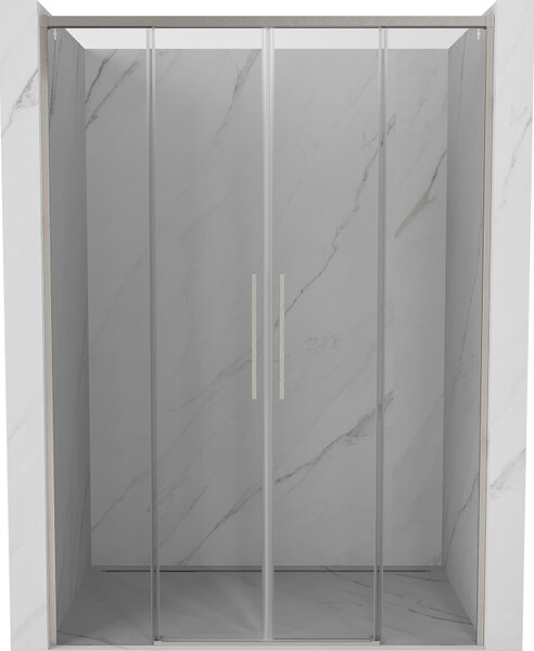 Mexen Rox, posuvné sprchové dvere 140 cm, 8mm číre sklo, oceľový profil, 8C2-140-002-97-00