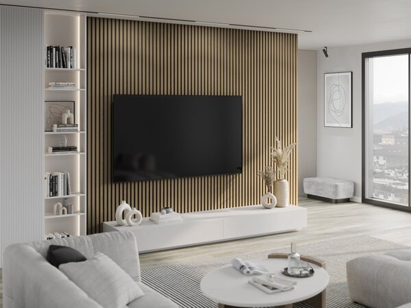Mexen Lam-B, akustické stenové lamely 275 × 30 cm, HDF doska 4 mm, technická dyha, dub ušľachtilý, S100-275307-3015-004