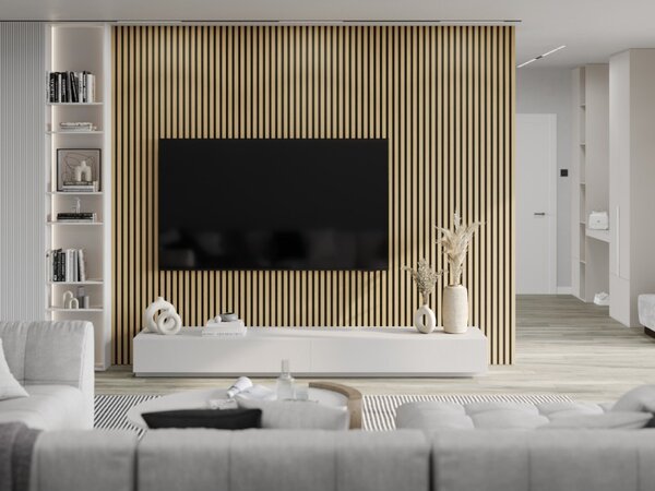 Mexen Lam-B, akustické stenové lamely 275 × 30 cm, HDF doska 4 mm, technická dyha, dub zlatistý, 275307-3015-003