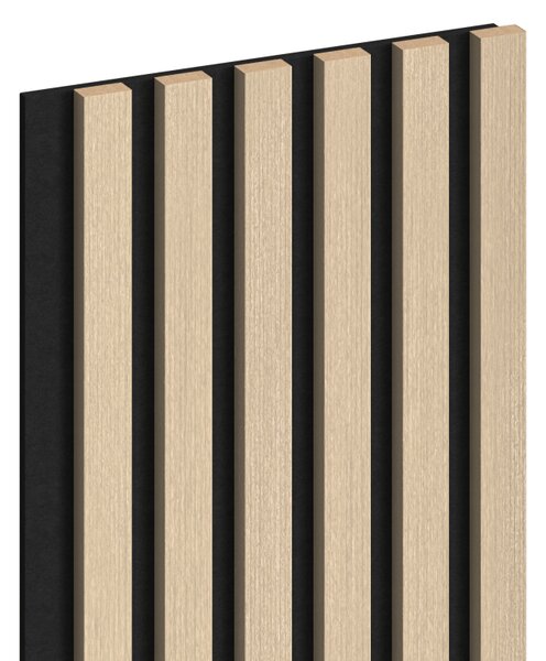 Mexen Lam-F, akustické stenové lamely 275 × 30 cm, plstený podklad 8 mm, technická dyha, dub pieskový, S105-275307-3015-001