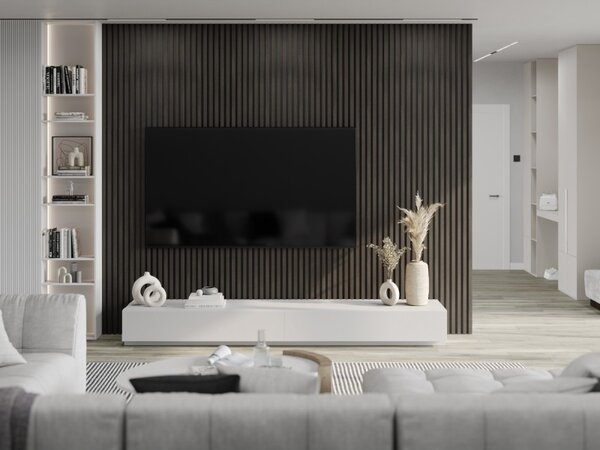Mexen Lam-B, akustické stenové lamely 275 × 30 cm, HDF doska 4 mm, technická dyha, orech striebristý, S100-275307-3015-009