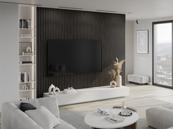 Mexen Lam-B, akustické stenové lamely 275 × 30 cm, HDF doska 4 mm, technická dyha, orech striebristý, S100-275307-3015-009