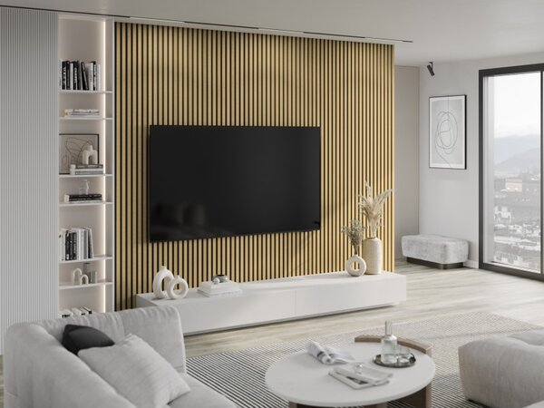 Mexen Lam-B, akustické stenové lamely 275 × 30 cm, HDF doska 4 mm, technická dyha, bambus prírodný, S100-275307-3015-011