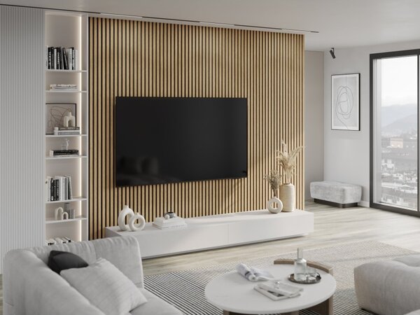 Mexen Lam-B, akustické stenové lamely 275 × 30 cm, HDF doska 4 mm, technická dyha, borovica klasická, S100-275307-3015-012