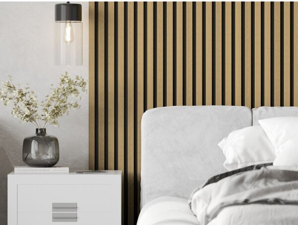 Mexen Lam-B, akustické stenové lamely 275 × 30 cm, HDF doska 4 mm, technická dyha, bambus prírodný, S100-275307-3015-011
