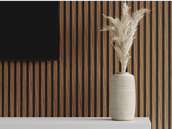 Mexen Lam-B, akustické stenové lamely 275 × 30 cm, HDF doska 4 mm, technická dyha, mahagón rubínový, S100-275307-3015-013