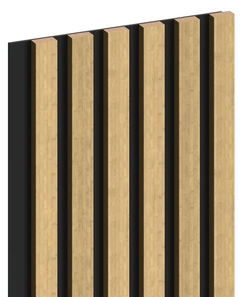 Mexen Lam-B, akustické stenové lamely 275 × 30 cm, HDF doska 4 mm, technická dyha, bambus prírodný, S100-275307-3015-011