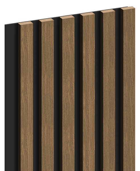 Mexen Lam-B, akustické stenové lamely 275 × 30 cm, HDF doska 4 mm, technická dyha, orech prírodný, S100-275307-3015-016