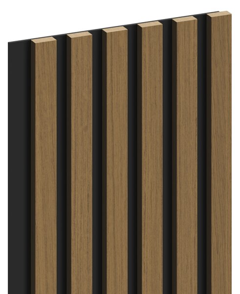 Mexen Lam-B, akustické stenové lamely 275 × 30 cm, HDF doska 4 mm, technická dyha, teak zlatistý, S100-275307-3015-014