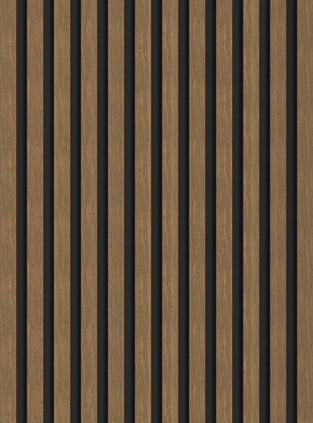 Mexen Lam-B, akustické stenové lamely 275 × 30 cm, HDF doska 4 mm, technická dyha, orech prírodný, S100-275307-3015-016