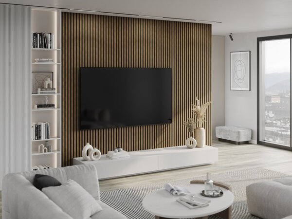 Mexen Lam-B, akustické stenové lamely 275 × 30 cm, HDF doska 4 mm, technická dyha, orech prírodný, S100-275307-3015-016