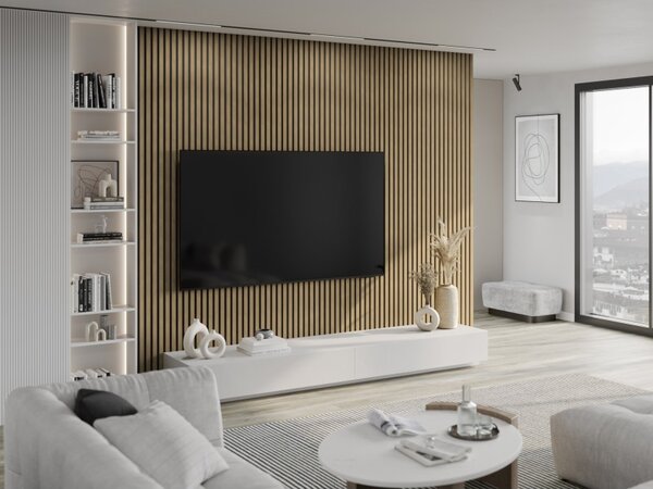 Mexen Lam-B, akustické stenové lamely 275 × 30 cm, HDF doska 4 mm, technická dyha, orech ľanový, S100-275307-3015-015
