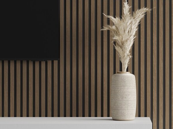 Mexen Lam-B, akustické stenové lamely 275 × 30 cm, HDF doska 4 mm, technická dyha, orech espresso, S100-275307-3015-019