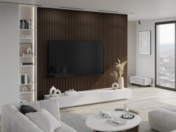 Mexen Lam-B, akustické stenové lamely 275 × 30 cm, HDF doska 4 mm, technická dyha, orech palisandrový, S100-275307-3015-021