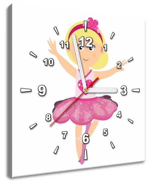 Obraz s hodinami Malá baletka v tanci Rozmery: 30 x 30 cm