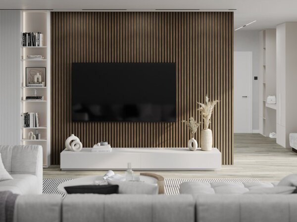 Mexen Lam-B, akustické stenové lamely 275 × 30 cm, HDF doska 4 mm, technická dyha, orech kakaový, S100-275307-3015-018