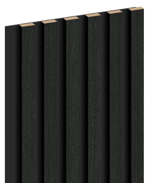 Mexen Lam-B, akustické stenové lamely 275 × 30 cm, HDF doska 4 mm, technická dyha, dub čierny striebristý, S100-275307-3015-025