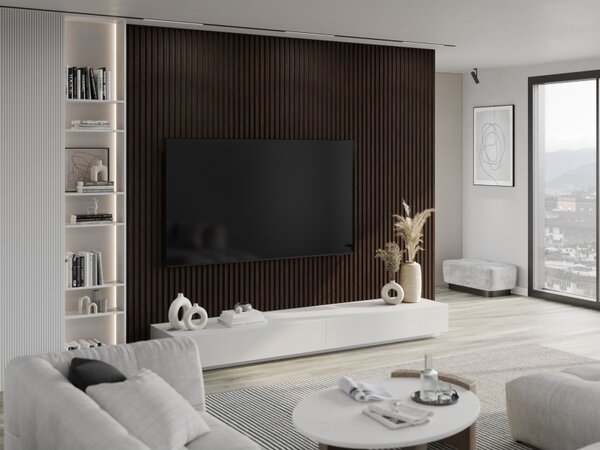 Mexen Lam-B, akustické stenové lamely 275 × 30 cm, HDF doska 4 mm, technická dyha, eben hnedý, S100-275307-3015-022