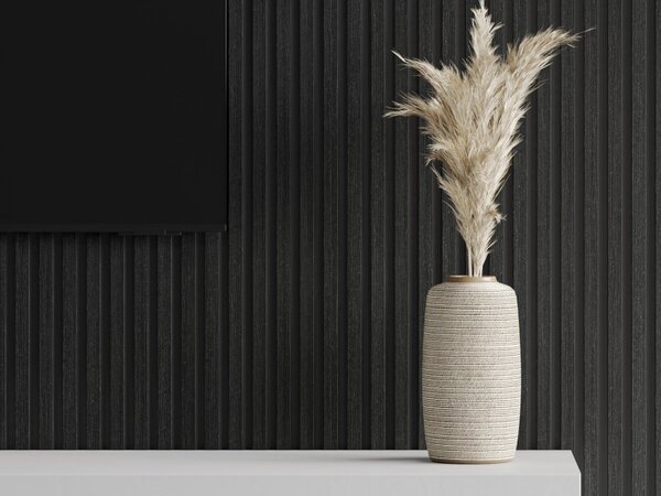 Mexen Lam-B, akustické stenové lamely 275 × 30 cm, HDF doska 4 mm, technická dyha, dub čierny striebristý, S100-275307-3015-025
