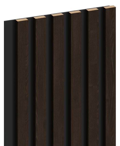 Mexen Lam-B, akustické stenové lamely 275 × 30 cm, HDF doska 4 mm, technická dyha, eben hnedý, S100-275307-3015-022