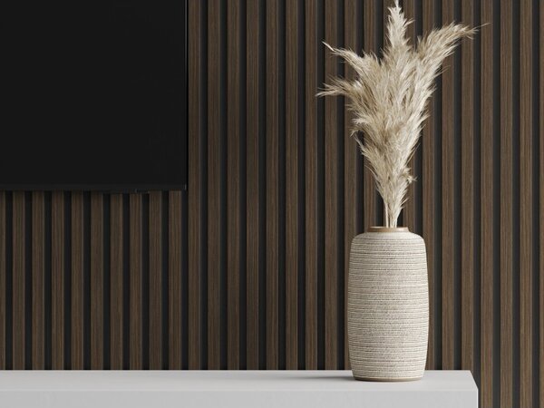 Mexen Lam-B, akustické stenové lamely 275 × 30 cm, HDF doska 4 mm, technická dyha, orech pálený, S100-275307-3015-024