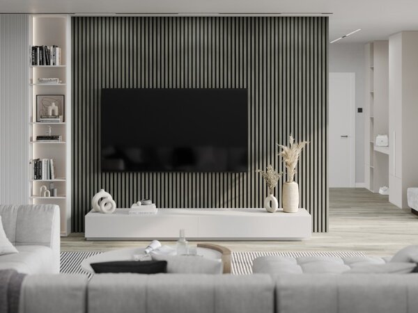 Mexen Lam-F, akustické stenové lamely 275 × 30 cm, plstený podklad 8 mm, technická dyha, dub Heritage, S105-275307-3015-008