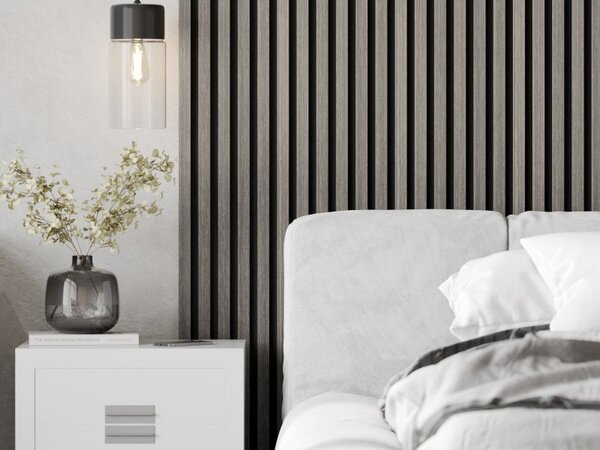 Mexen Lam-F, akustické stenové lamely 275 × 30 cm, plstený podklad 8 mm, technická dyha, dub striebristý, S105-275307-3015-007