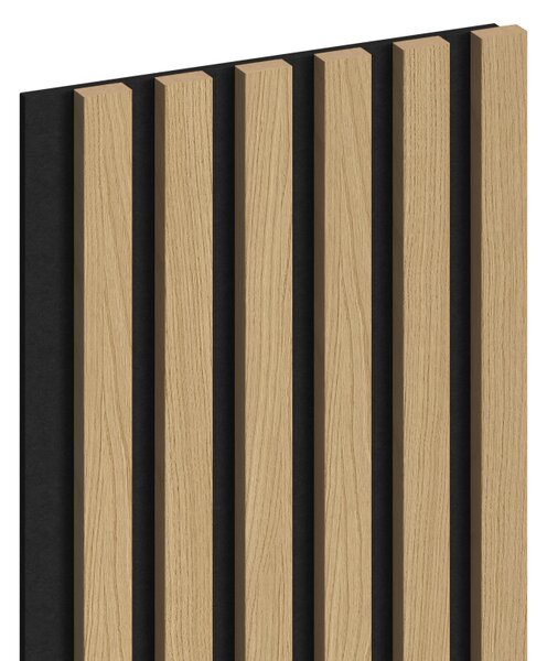 Mexen Lam-F, akustické stenové lamely 275 × 30 cm, plstený podklad 8 mm, technická dyha, dub zlatistý, S105-275307-3015-003