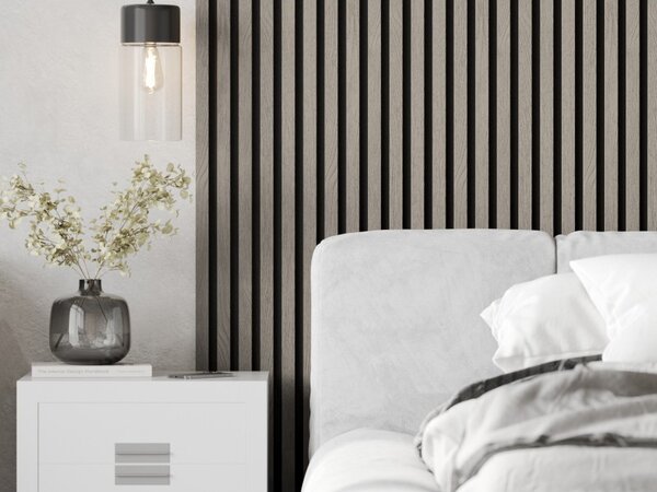 Mexen Lam-F, akustické stenové lamely 275 × 30 cm, plstený podklad 8 mm, technická dyha, dub popolavý, S105-275307-3015-005