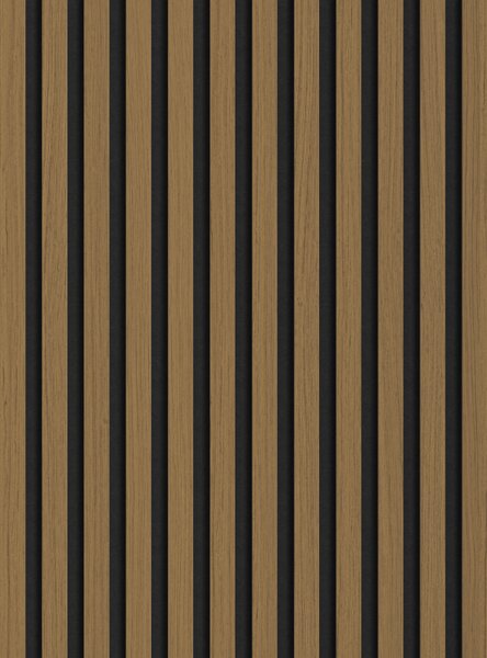 Mexen Lam-F, akustické stenové lamely 275 × 30 cm, plstený podklad 8 mm, technická dyha, teak zlatistý, S105-275307-3015-014