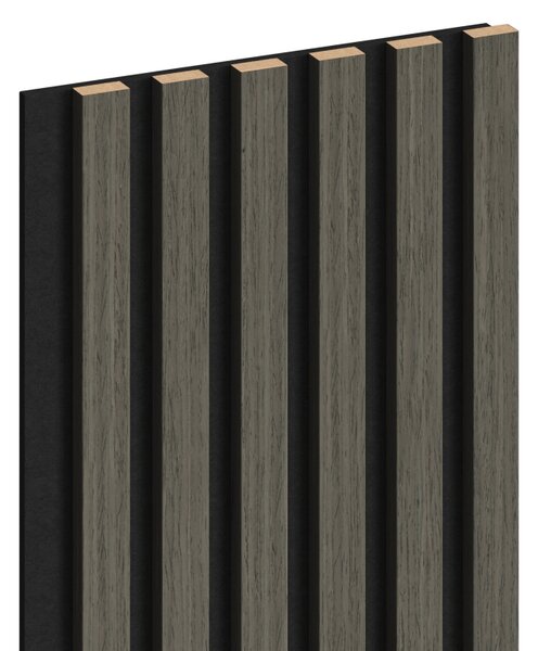 Mexen Lam-F, akustické stenové lamely 275 × 30 cm, plstený podklad 8 mm, technická dyha, dub ónyxový, S105-275307-3015-010