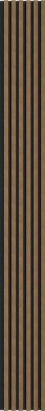 Mexen Lam-F, akustické stenové lamely 275 × 30 cm, plstený podklad 8 mm, technická dyha, orech prírodný, S105-275307-3015-016