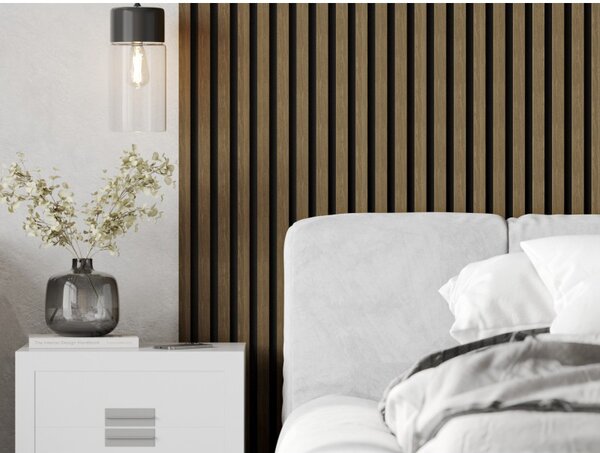 Mexen Lam-F, akustické stenové lamely 275 × 30 cm, plstený podklad 8 mm, technická dyha, orech prírodný, S105-275307-3015-016