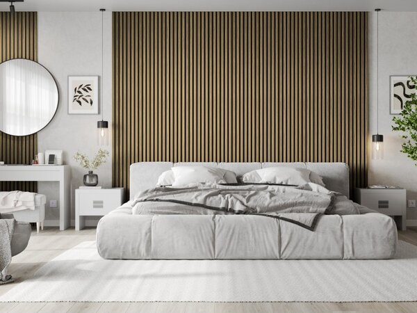 Mexen Lam-F, akustické stenové lamely 275 × 30 cm, plstený podklad 8 mm, technická dyha, orech svetlý, S105-275307-3015-017