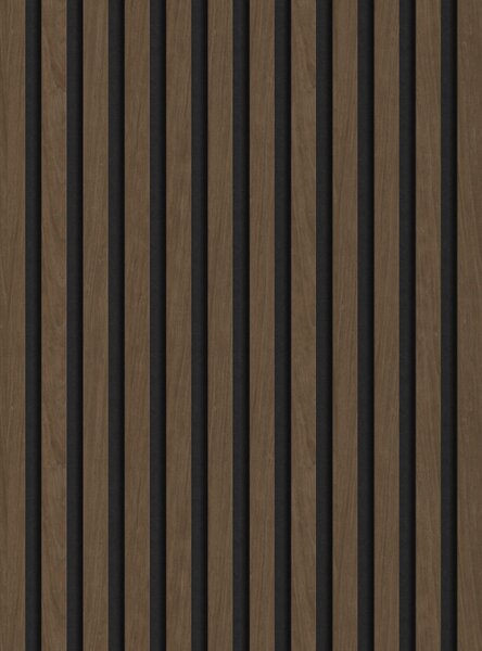 Mexen Lam-F, akustické stenové lamely 275 × 30 cm, plstený podklad 8 mm, technická dyha, orech espresso, S105-275307-3015-019