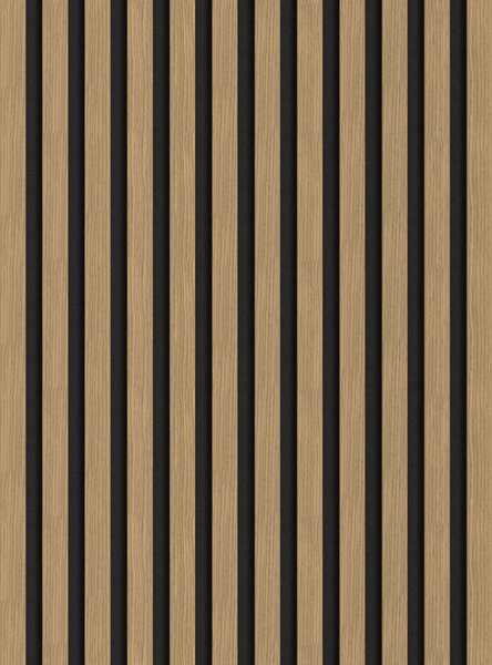 Mexen Lam-F, akustické stenové lamely 275 × 30 cm, plstený podklad 8 mm, technická dyha, orech ľanový, S105-275307-3015-015