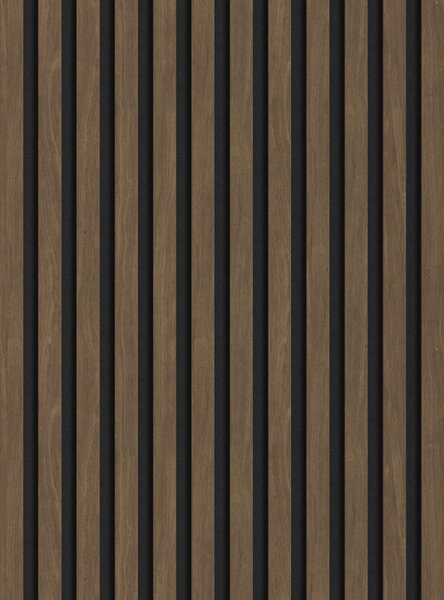Mexen Lam-F, akustické stenové lamely 275 × 30 cm, plstený podklad 8 mm, technická dyha, orech kakaový, S105-275307-3015-018