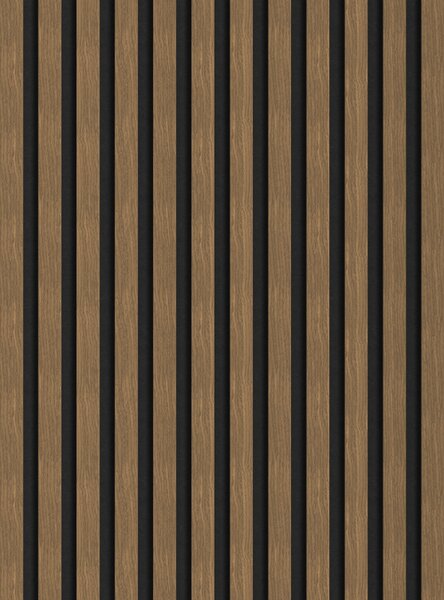 Mexen Lam-F, akustické stenové lamely 275 × 30 cm, plstený podklad 8 mm, technická dyha, orech prírodný, S105-275307-3015-016