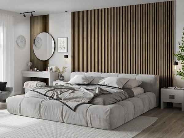 Mexen Lam-F, akustické stenové lamely 275 × 30 cm, plstený podklad 8 mm, technická dyha, orech svetlý, S105-275307-3015-017