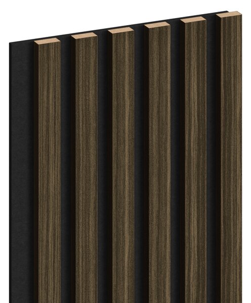 Mexen Lam-F, akustické stenové lamely 275 × 30 cm, plstený podklad 8 mm, technická dyha, eben kráľovský, S105-275307-3015-020