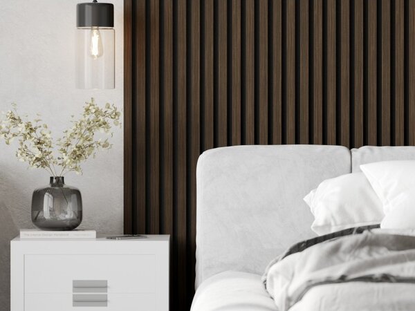 Mexen Lam-F, akustické stenové lamely 275 × 30 cm, plstený podklad 8 mm, technická dyha, orech pálený, S105-275307-3015-024